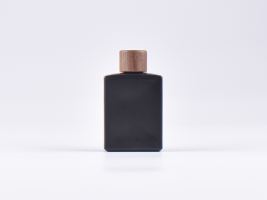 Schwarzglasflasche Miro 50ml - Schraubverschluss Walnut