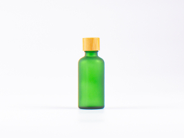 Glasflasche-mit-Schraubverschluss-Tropfmontur-Bambus