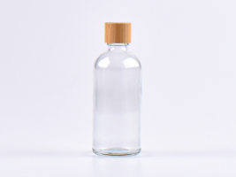 Glasflasche-mit-Schraubverschluss-Tropfmontur-Bambus
