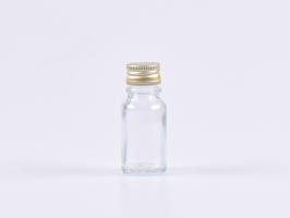Klarglasflasche 10ml, mit Aludeckel silber/gold