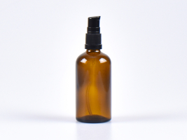 Braunglasflasche 100ml, mit Lotionspumpe Kunststoff