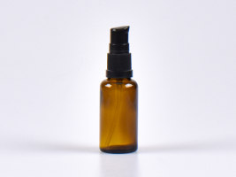 Braunglasflasche 30ml, mit Lotionspumpe Kunststoff
