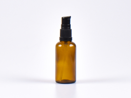 Braunglasflasche 50ml, mit Lotionspumpe Kunststoff