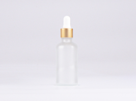 säuremattierte Flasche 50ml, mit Pipette gold