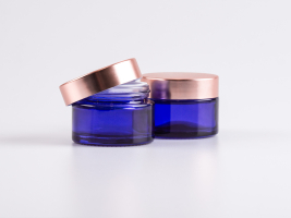 Blaulasdose, 30ml, mit Deckel rosé