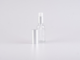 Klarglasflasche 30ml, mit Lotionspumpe Aluminium, 4 Color