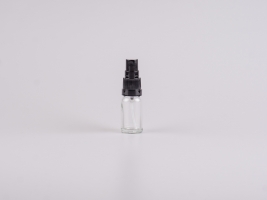 Klarglasflasche 10ml, mit Zerstäuber OV, weiss/schwarz