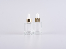 Glasflasche "Raoul" 30ml, mit Pipette gold