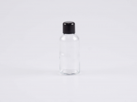 Klarglasflasche 50ml, mit Schraubverschluss schwarz