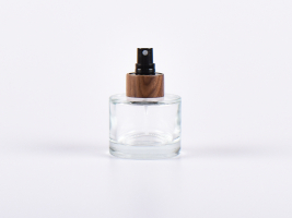 Rundflasche "Lilly", Klarglas, 90ml, mit Zerstäuber Walnut