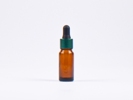 Braunglasflasche 10ml, mit Pipette grün-matt