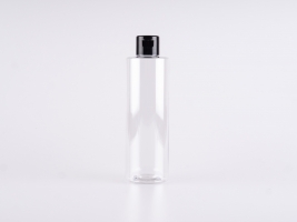 PET Flasche "Sharp" 250ml, mit FlipTop schwarz