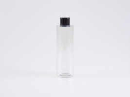 PET Flasche "Sharp" 250ml, mit Schraubverschluss weiss/schwarz