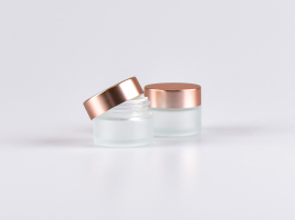 Glasdose säuremattiert, 15ml, mit Deckel rosé