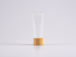 Kosmetiktube 50ml, transparent, mit Schraubverschluss Bambus