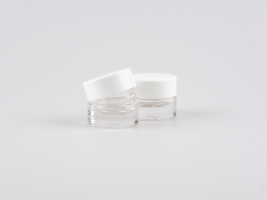 Klarglasdose "Aurora", 7ml, mit Deckel weiss