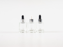Glasflasche "Raoul" 30ml, mit Pipette silber