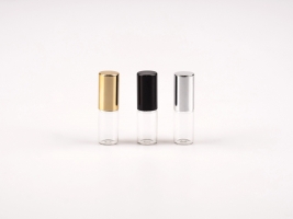Mini Roll-On-Flasche, 3ml, silber/gold/schwarz, Glas