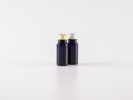 MIRON Violettglasflasche 10ml, mit Aludeckel gold/silber